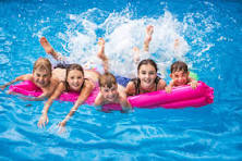Sparkling residential swimming pool